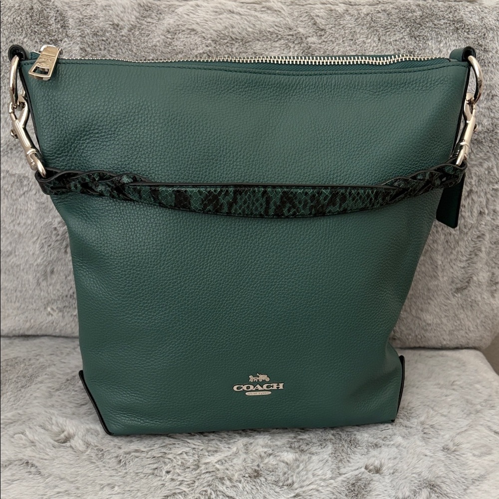Coach Abby Duffle Hobo Shoulder/Crossbody bag in Soft Teal Leather